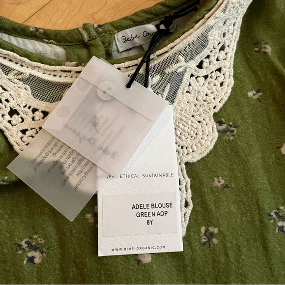 🆕Baby Organic Adele Blouse Green Aop 8Y - Picture 10 of 12